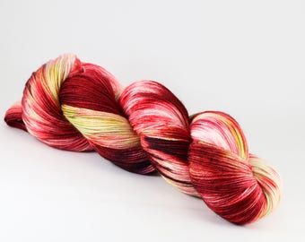 Hand Dyed Yarn - BOLLYWOOD BRIDE - 80/20 Australian Merino/Nylon Sock Yarn
