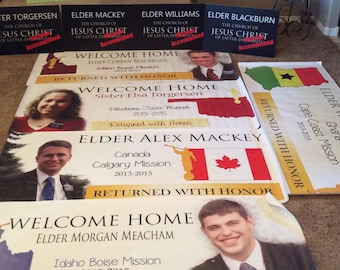 Missionary Welcome Home Banner / Missionary Banner CUSTOMIZED for YOUR MISSION **Digital File
