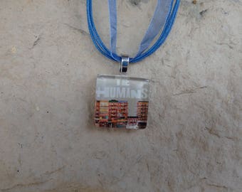 Broadway Play The Humans Glass Pendant and Ribbon Necklace