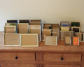Vintage Gold Metal Picture Frames:See Listing(6x8)~(5x7)~(5x5)~(4x6)~(4x5)~( 4 1/2x5 1/2)~(3 1/2x5)~(3 1/2x4 1/2)~(3 1/2x3 1/2)~(2x3)~Wallet