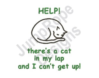 Sleeping Cat Outline - Machine Embroidery Design