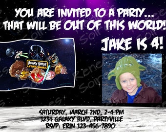 Star Wars Angry Birds PRINTABLE INVITATION - Birthday Invite - Personalized - Photo included