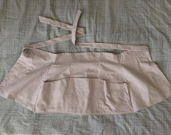 Purple-Striped Fitted Apron - Heavy Duty!
