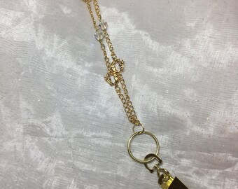 Golden Moon & Stars Lanyard ID Badge Holder #632