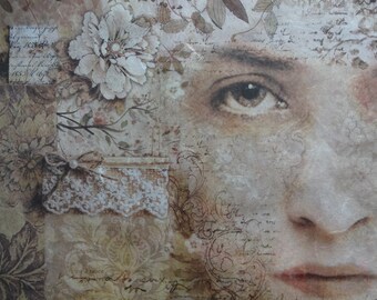 Stamperia Rice Paper, Decoupage Paper, Collage Paper, Sepia Paper, Scrapbooking Paper, Paper for Decoupage