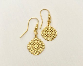 24K Gold plated Openwork Earrings