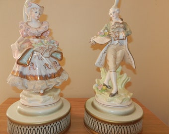 A Pair of French Porcelain Lamps - Circa 1950