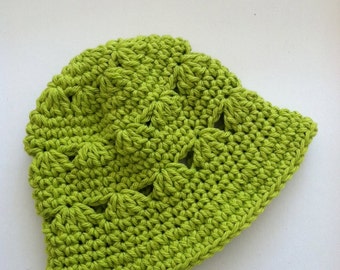 Apple Green Sun Hat, Crochet Baby Hat, Newborn Hat, Baby Hat, Apple Green Baby Hat, Baby Girl Hat, Summer Sun Hat