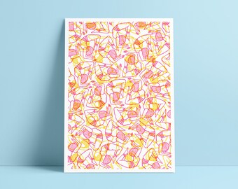Pincha Mermaid A3 Risograph Print