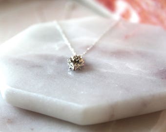 Silver Hedgehog Necklace // dainty sterling silver necklace // statement necklace