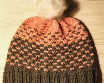 Two Colored Fair Isle Beanie