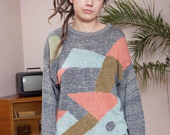 Wool pullover•90s Hipster sweater•Cosby sweater•Vintage winter sweater•Vintage jumper•90s clothing•90s sweater•Vintage clothing•Vintage knit