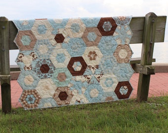 Quilts / Quilts for Sale / Baby Boy Quilts / Custom Quilts / Bunny Rabbit Quilt / Blue and Brown Quilt / Quilts for Boys / MADE TO ORDER