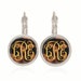 Monogram Earrings, Glass Dome, Drop Style, Personalized Earrings, Monogram Gift, Gift For Her, Gift Under 10 (Tortoise Shell)