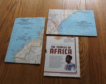 Set of 3 National Geographic Maps - Africa