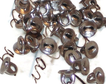 Vintage button Shanks,silver shanks, Button Shank Loops,Button Drops,doll buttons,NOS New Old Stock Doll Tiny Antique Silver #1044
