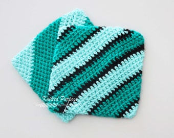 Turquoise Crotchet Potholder Set