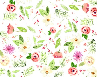 Holiday Floral Wrapping Paper