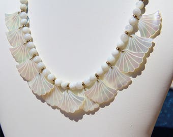 women necklace mother of Pearl genuine, breastplate, wedding, mother's day, annniversaire, Bohemian chic, beach