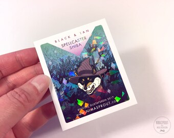 Spellcaster Shiba - Black/Tan - Enamel Pin