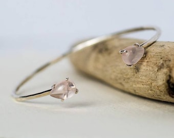 Rose Quartz Open Bangle