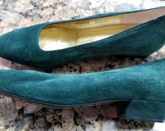 Bruno Magli Green Fabric Slip-Ons - Sz. 7