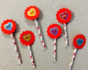 Valentine's Day Conversation Heart Cupcake Toppers