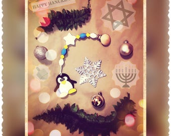 Hanukkah Teething Pacifier Clip