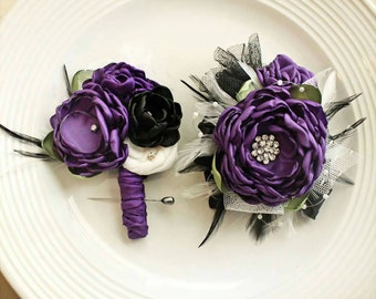 Prom corsage and boutonierre set bridesmaid flower girl
