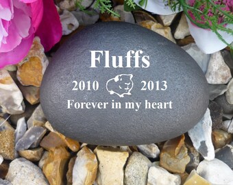 Personalised Pebble (Stone Effect) - Pet Memorial - Weatherproof - Personalised - Guinea Pig