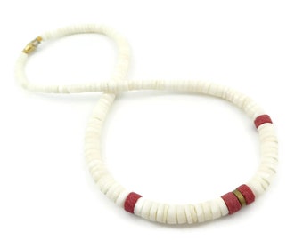 Vintage, Heshi Shell Necklace, Sponge Coral Beads