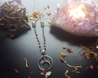 Little Luna. Lunula Necklace. Pagan Witch Goth Goddess