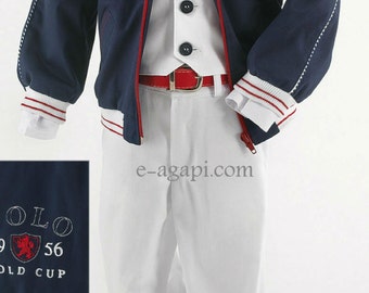 Greek Baptism suit * Baby boy baptism outfit * Wedding boy suit * Toddler outfit Blue / White / Red * Party suit Shoes option Complete set
