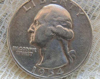 Vintage 1954S Washington Quarter, Silver Quarter, Rare Coins, Vintage Coins, USA Coins, FREE Shipping