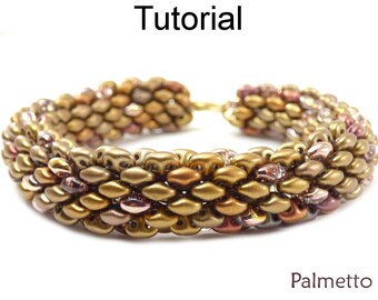 Super Duo Beads - Jewelry Making Beading Tutorials - Tubular - Beaded Bracelet Necklace - Simple Bead Patterns - Palmetto #18059