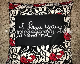Custom Memory Pillow w/Loved One's Own Signature