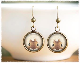 Rabbit Earrings • Bunny Earrings • Peeking Rabbit Jewelry • Animal Lover Gift • Bunny Jewelry • Animal Jewelry
