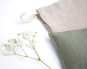 Linen Eye Pillow - Lavender Eyepillow - Spa gift - Organic flax pillow - Yoga Prop - Eye Pillow for Mom - Aromatherapy - Sleep Aid - Green