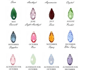 Wire wrapped Briolette birthstone