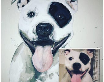 A3 size Custom Pet portraits - orignal watercolour paintings, Dogs, cats, horses, rabbits, any pets , any animal! portraits gifts wall Art
