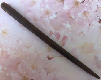 Hand Carved Black Walnut Hair Stick / Shawl Pin