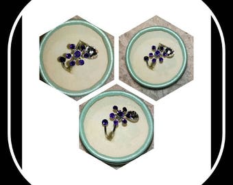 Silver and Swarovski Crystal and Purple Velvet Crystal ring "Aylce"