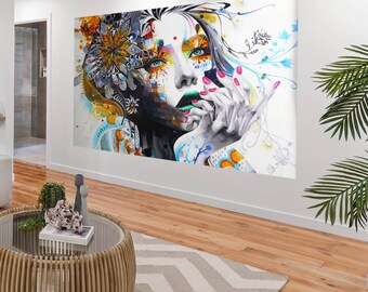Huge Banksy Style signed Urban Princess street Art Painting Urban Custom Graffiti Stencil Spray 1500mm by Pepe