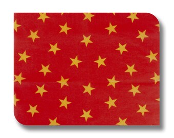 Red and gold Christmas paper napkin for decoupage, mixed media, collage, scrapbooking x 1. Gold Star. No 1134