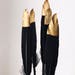 Hand Painted Gold Tipped Black Goose Feathers 4-6" Long - Great for weddings, crafts, jewellery, diy christmas decorations + dream catchers!