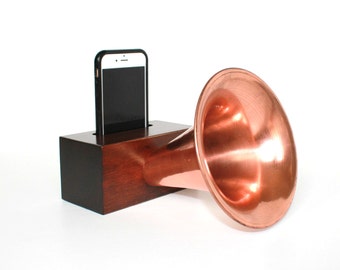 Edison Amp ~ Wood Gramophone Cell Phone Speaker ~ Wireless Wooden Speaker for iPhone ~ Groomsmen Gift ~ Unique Gift for Man