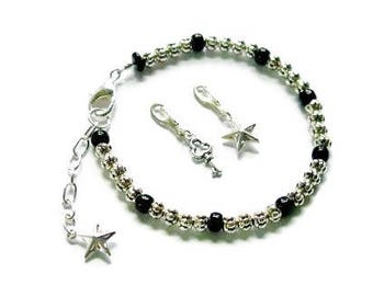 Silver and Black Tracking Bracelet, Weight Watchers, Counting, Tracking, Weight Loss Jewelry