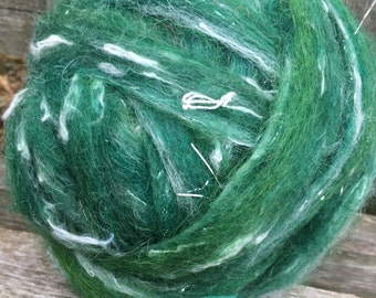 Alpaca Wool Roving, Spinning, Felting, Snowy Forest