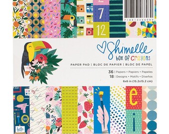 Shimelle Box of Crayons 6x6 Paper Pad -- MSRP 6.00