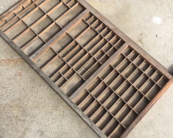 Vintage Wooden Printers Tray - letterpress drawer - hamilton printers drawer - letterpress cabinet drawer
